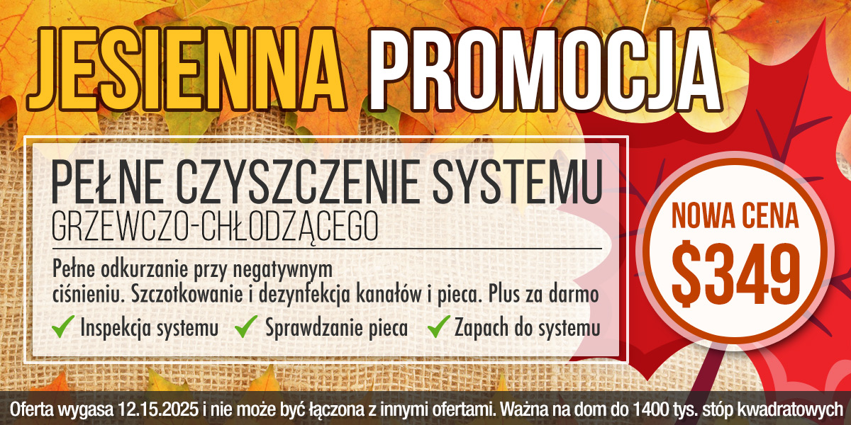 Kupon rabatowy na czyszczenie kanałów HVC jesien 2025